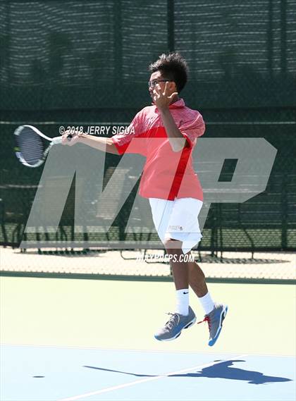 Thumbnail 3 in Jesuit vs Bellarmine (CIF NorCal Regional Tennis Tennis Championships) photogallery.