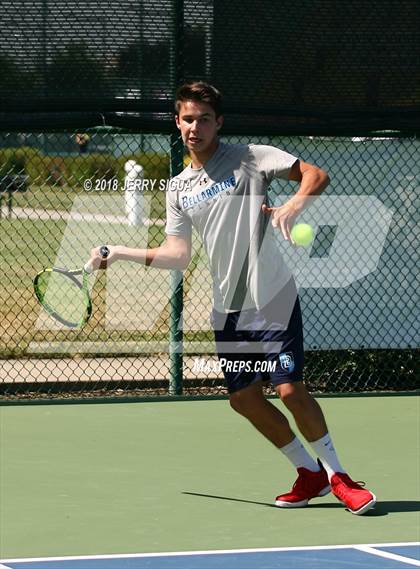 Thumbnail 2 in Jesuit vs Bellarmine (CIF NorCal Regional Tennis Tennis Championships) photogallery.