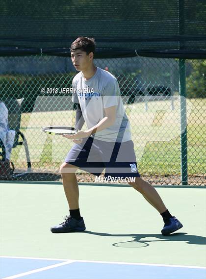 Thumbnail 3 in Jesuit vs Bellarmine (CIF NorCal Regional Tennis Tennis Championships) photogallery.