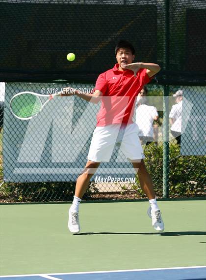 Thumbnail 2 in Jesuit vs Bellarmine (CIF NorCal Regional Tennis Tennis Championships) photogallery.