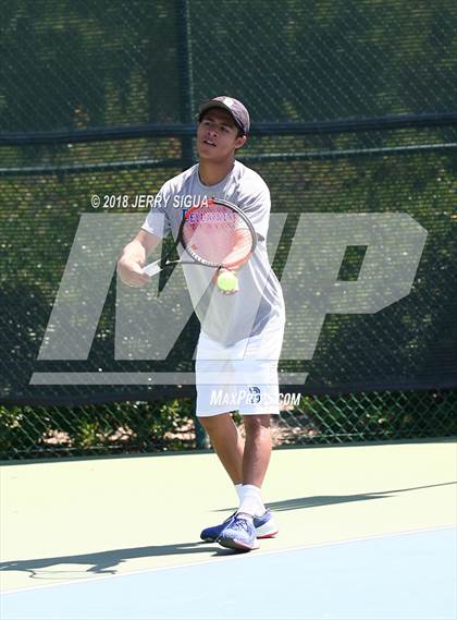 Thumbnail 2 in Jesuit vs Bellarmine (CIF NorCal Regional Tennis Tennis Championships) photogallery.