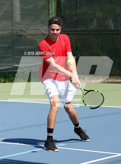 Thumbnail 2 in Jesuit vs Bellarmine (CIF NorCal Regional Tennis Tennis Championships) photogallery.