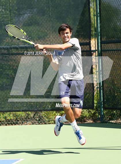 Thumbnail 2 in Jesuit vs Bellarmine (CIF NorCal Regional Tennis Tennis Championships) photogallery.