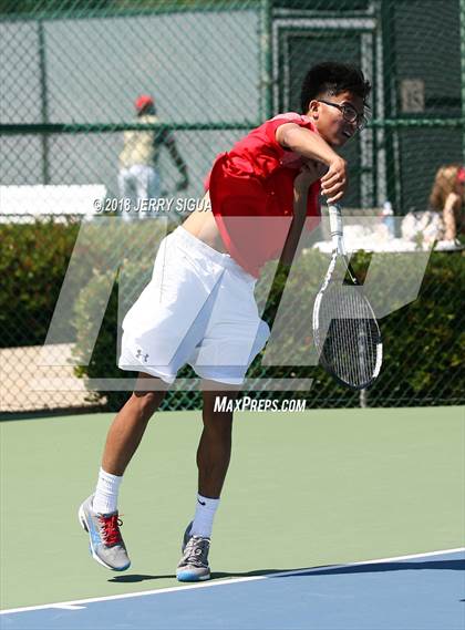 Thumbnail 2 in Jesuit vs Bellarmine (CIF NorCal Regional Tennis Tennis Championships) photogallery.