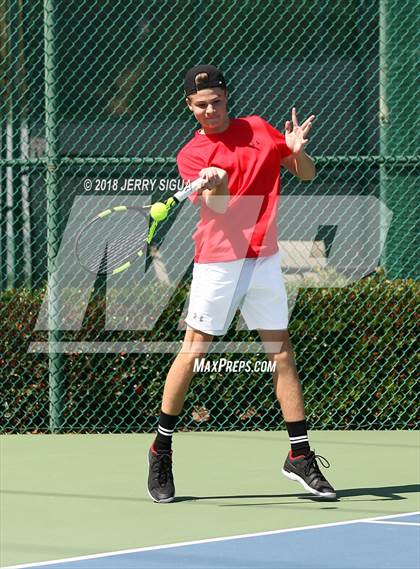 Thumbnail 2 in Jesuit vs Bellarmine (CIF NorCal Regional Tennis Tennis Championships) photogallery.