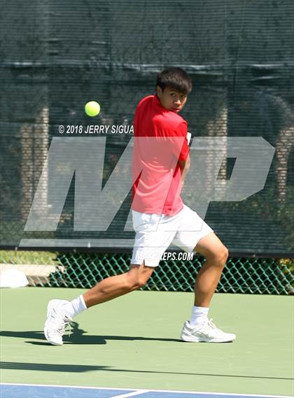Thumbnail 2 in Jesuit vs Bellarmine (CIF NorCal Regional Tennis Tennis Championships) photogallery.