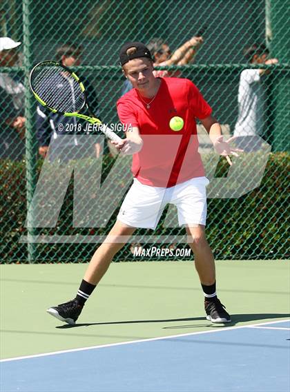 Thumbnail 2 in Jesuit vs Bellarmine (CIF NorCal Regional Tennis Tennis Championships) photogallery.