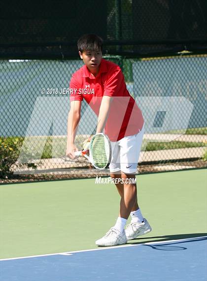 Thumbnail 2 in Jesuit vs Bellarmine (CIF NorCal Regional Tennis Tennis Championships) photogallery.