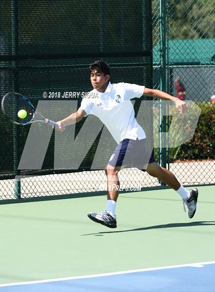 Thumbnail 2 in Jesuit vs Bellarmine (CIF NorCal Regional Tennis Tennis Championships) photogallery.