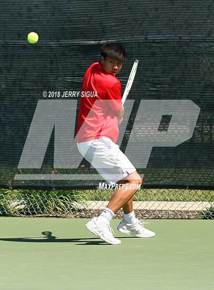 Thumbnail 2 in Jesuit vs Bellarmine (CIF NorCal Regional Tennis Tennis Championships) photogallery.