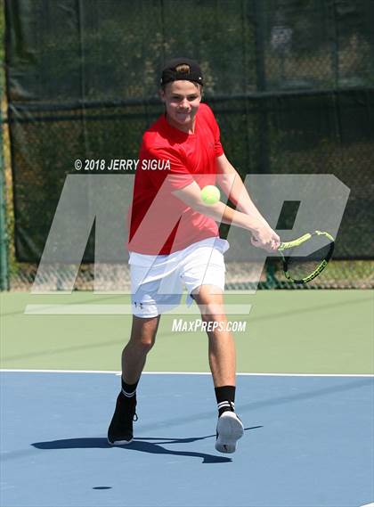 Thumbnail 2 in Jesuit vs Bellarmine (CIF NorCal Regional Tennis Tennis Championships) photogallery.
