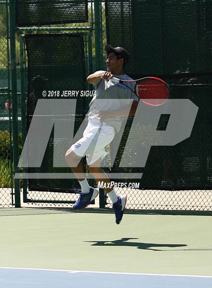 Thumbnail 2 in Jesuit vs Bellarmine (CIF NorCal Regional Tennis Tennis Championships) photogallery.