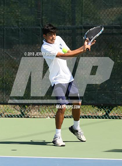 Thumbnail 2 in Jesuit vs Bellarmine (CIF NorCal Regional Tennis Tennis Championships) photogallery.