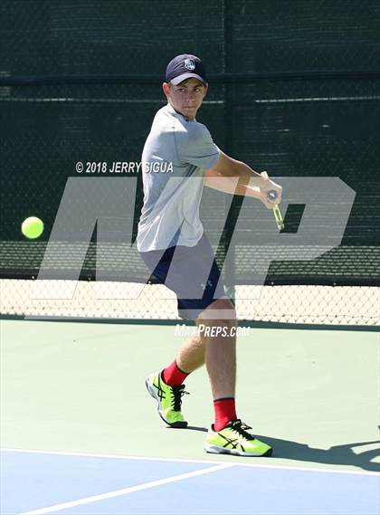 Thumbnail 2 in Jesuit vs Bellarmine (CIF NorCal Regional Tennis Tennis Championships) photogallery.