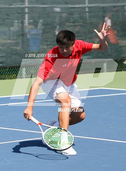 Thumbnail 2 in Jesuit vs Bellarmine (CIF NorCal Regional Tennis Tennis Championships) photogallery.