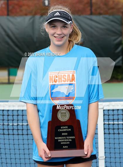 Thumbnail 3 in NCHSAA Women's Tennis 3A Singles Championship - Day 2 photogallery.