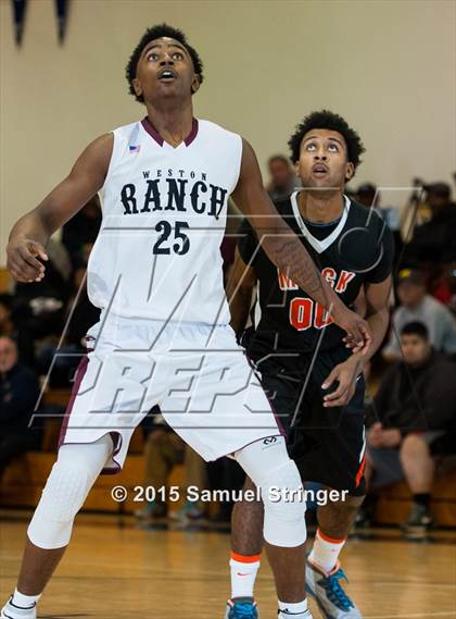 Thumbnail 1 in McClymonds vs. Weston Ranch (Modesto Christian Holiday Hoops Classic) photogallery.
