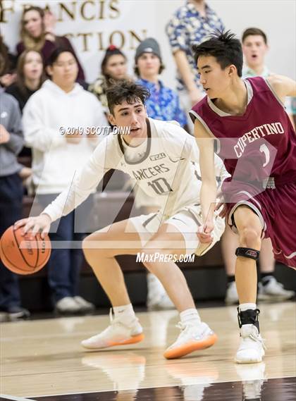 Thumbnail 1 in Cupertino v Saint Francis (Joe Schram Holiday Tournament) photogallery.
