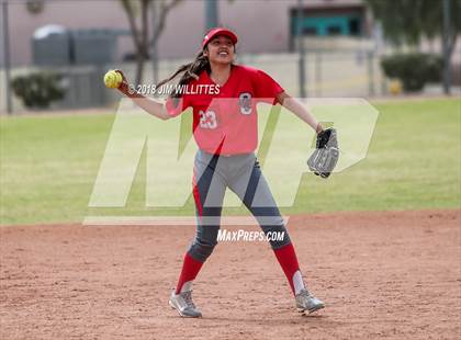 Thumbnail 2 in San Tan Foothills vs Central (Chandler Prep Softball Classic) photogallery.