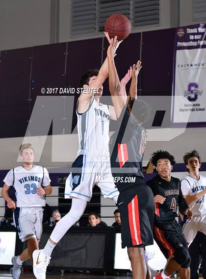 Thumbnail 1 in Salesian College Preparatory vs. Pleasant Valley (St. Hope Elite Classic) photogallery.