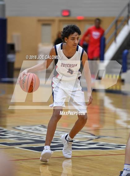 Thumbnail 3 in MacArthur [Douglas] vs Jefferson (SAISD Basketball Tournament) photogallery.