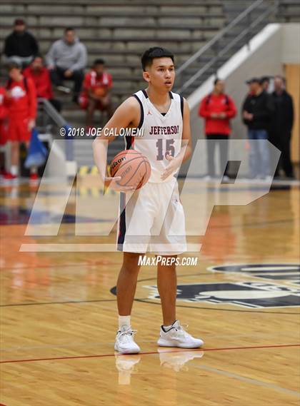Thumbnail 2 in MacArthur [Douglas] vs Jefferson (SAISD Basketball Tournament) photogallery.