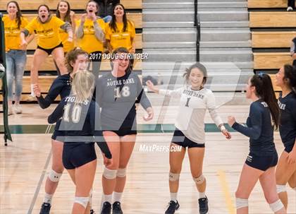Thumbnail 3 in CCS Div4 Girls Volleyball Championship (Sacred Heart Prep vs. Notre Dame) photogallery.