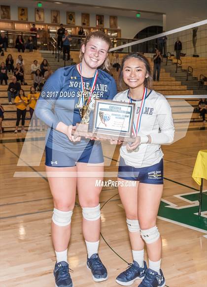 Thumbnail 3 in CCS Div4 Girls Volleyball Championship (Sacred Heart Prep vs. Notre Dame) photogallery.