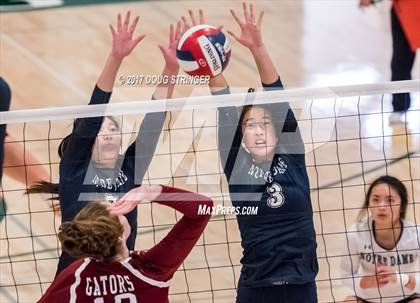 Thumbnail 2 in CCS Div4 Girls Volleyball Championship (Sacred Heart Prep vs. Notre Dame) photogallery.