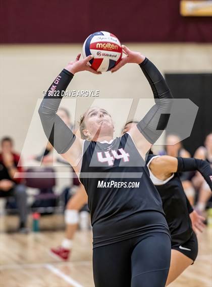 Thumbnail 2 in Crimson Cliffs vs. Park City (5A/6A Volleyball Challenge) photogallery.