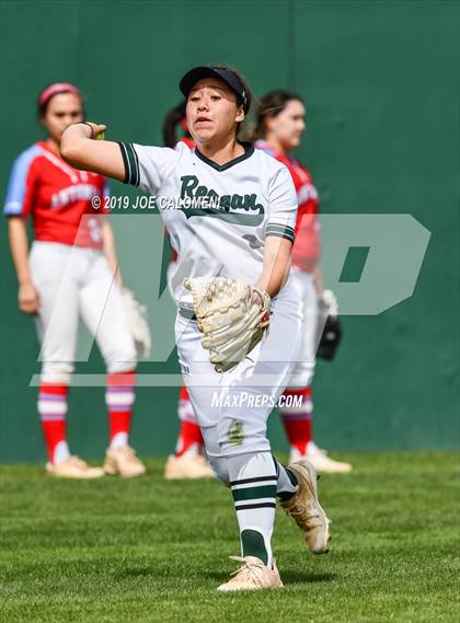 Thumbnail 3 in Reagan [Ronald] vs Antonian Prep (NEISD Softball Tournament) photogallery.