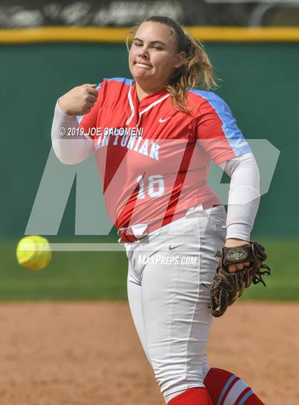Thumbnail 1 in Reagan [Ronald] vs Antonian Prep (NEISD Softball Tournament) photogallery.