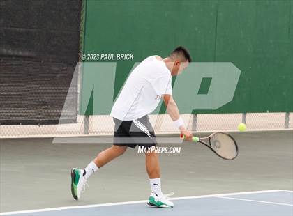 Thumbnail 3 in UIL 5A Tennis Boys and Mixed Doubles Semifinals photogallery.