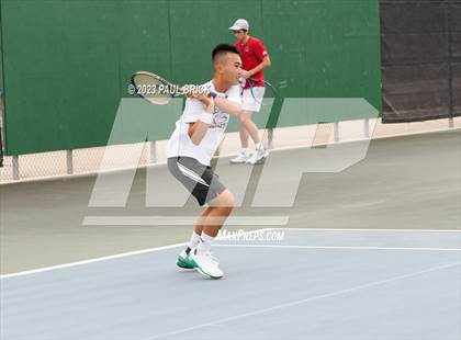 Thumbnail 1 in UIL 5A Tennis Boys and Mixed Doubles Semifinals photogallery.
