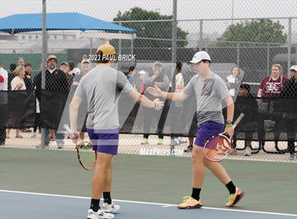 Thumbnail 2 in UIL 5A Tennis Boys and Mixed Doubles Semifinals photogallery.