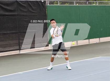 Thumbnail 3 in UIL 5A Tennis Boys and Mixed Doubles Semifinals photogallery.