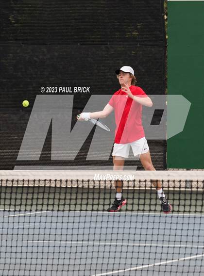 Thumbnail 3 in UIL 5A Tennis Boys and Mixed Doubles Semifinals photogallery.