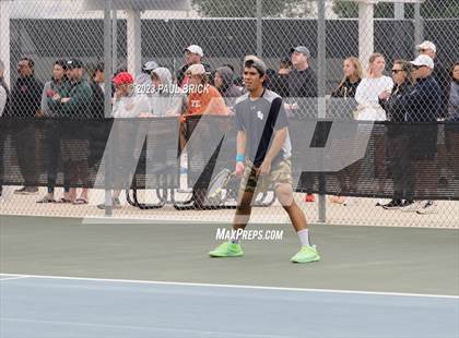 Thumbnail 1 in UIL 5A Tennis Boys and Mixed Doubles Semifinals photogallery.