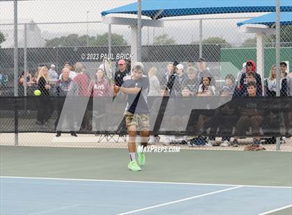 Thumbnail 3 in UIL 5A Tennis Boys and Mixed Doubles Semifinals photogallery.