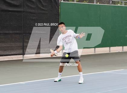 Thumbnail 2 in UIL 5A Tennis Boys and Mixed Doubles Semifinals photogallery.