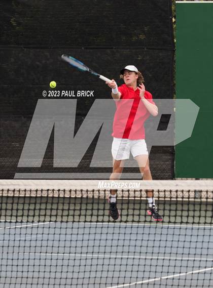 Thumbnail 1 in UIL 5A Tennis Boys and Mixed Doubles Semifinals photogallery.