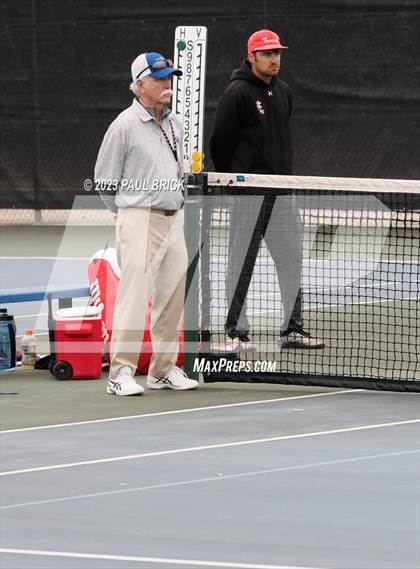 Thumbnail 1 in UIL 5A Tennis Boys and Mixed Doubles Semifinals photogallery.