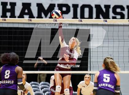 Thumbnail 3 in Harrold vs. Bronte (UIL 1A Volleyball Semi-Final) photogallery.