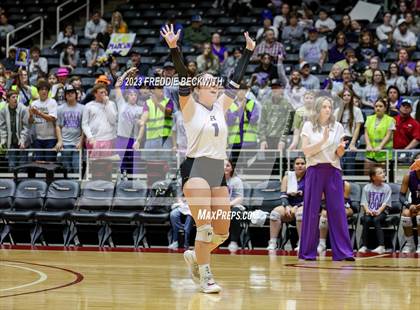Thumbnail 2 in Harrold vs. Bronte (UIL 1A Volleyball Semi-Final) photogallery.