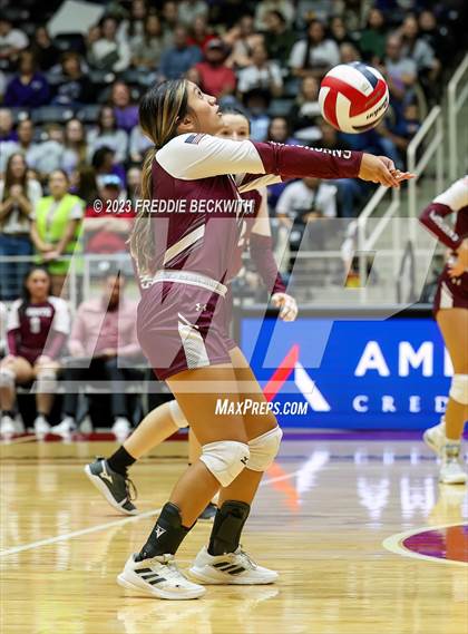 Thumbnail 3 in Harrold vs. Bronte (UIL 1A Volleyball Semi-Final) photogallery.