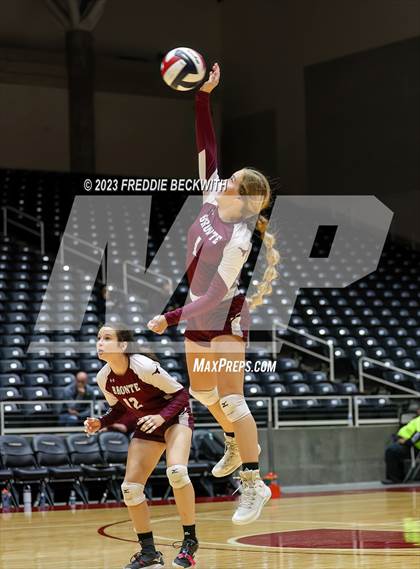 Thumbnail 2 in Harrold vs. Bronte (UIL 1A Volleyball Semi-Final) photogallery.