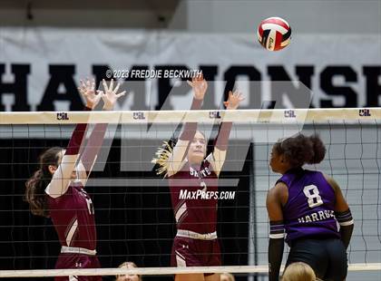 Thumbnail 2 in Harrold vs. Bronte (UIL 1A Volleyball Semi-Final) photogallery.