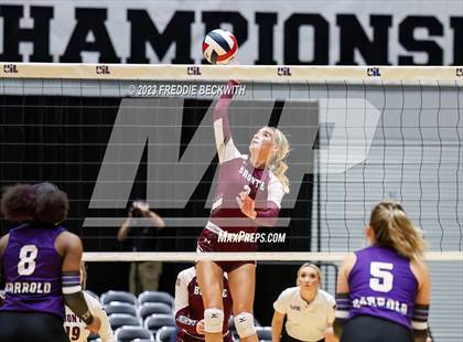 Thumbnail 2 in Harrold vs. Bronte (UIL 1A Volleyball Semi-Final) photogallery.