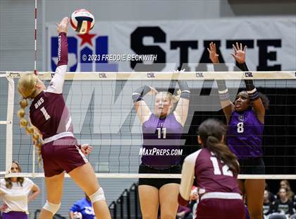 Thumbnail 3 in Harrold vs. Bronte (UIL 1A Volleyball Semi-Final) photogallery.