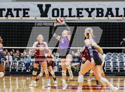 Thumbnail 2 in Harrold vs. Bronte (UIL 1A Volleyball Semi-Final) photogallery.